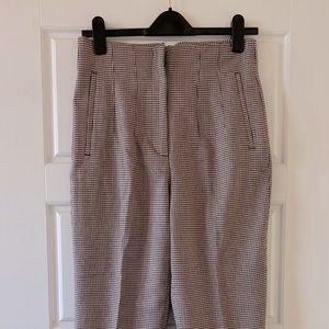 Zara High Waisted Straight Leg Houndstooth pants
